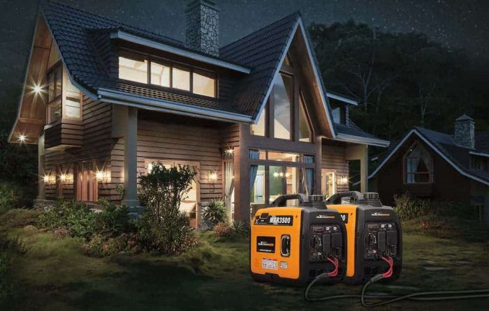 2 groupes électrogènes MXR3500 alimentant une maison